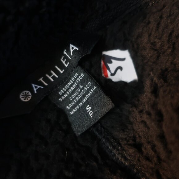 Womens Athleta Black Fleece Sherpa Jacket S/P - Picture 7 of 7